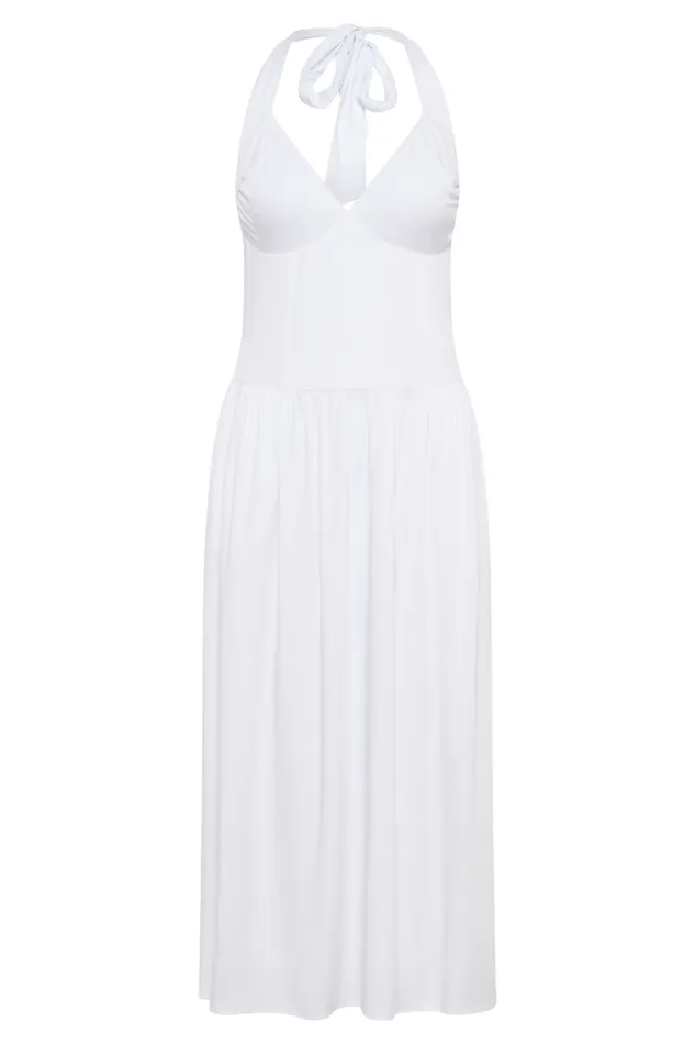 Women Meshki Dresses Harriette Halter Midi Dress 8211 White