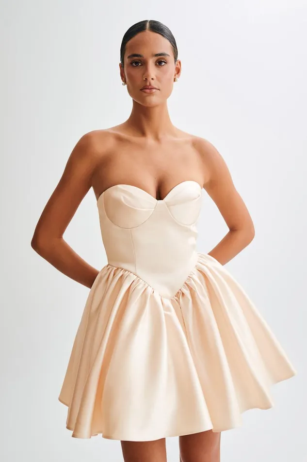 Women Meshki Dresses Hollie Structured Corset Mini Dress 8211 Gold