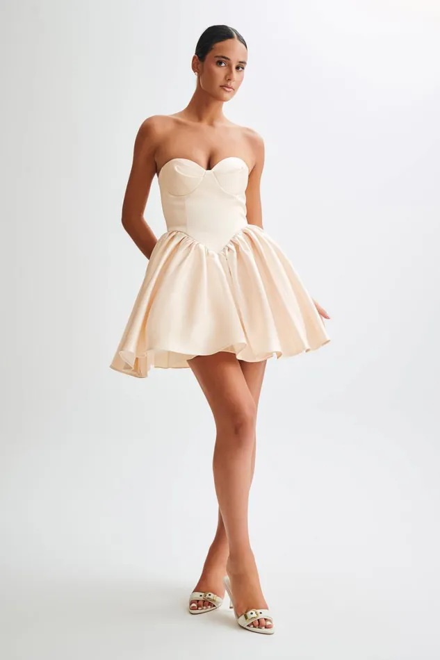 Women Meshki Dresses Hollie Structured Corset Mini Dress 8211 Gold