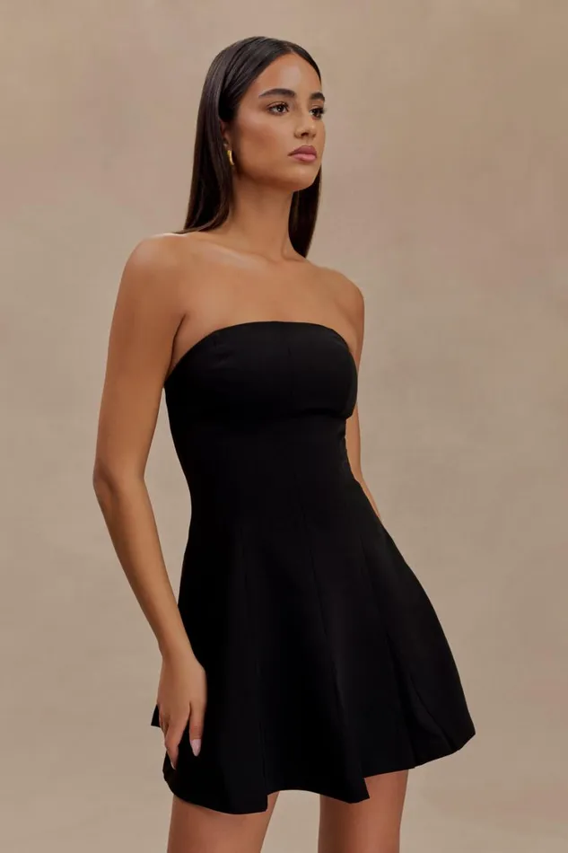 Women Meshki Dresses Indiana Strapless Suiting Mini Dress 8211 Black