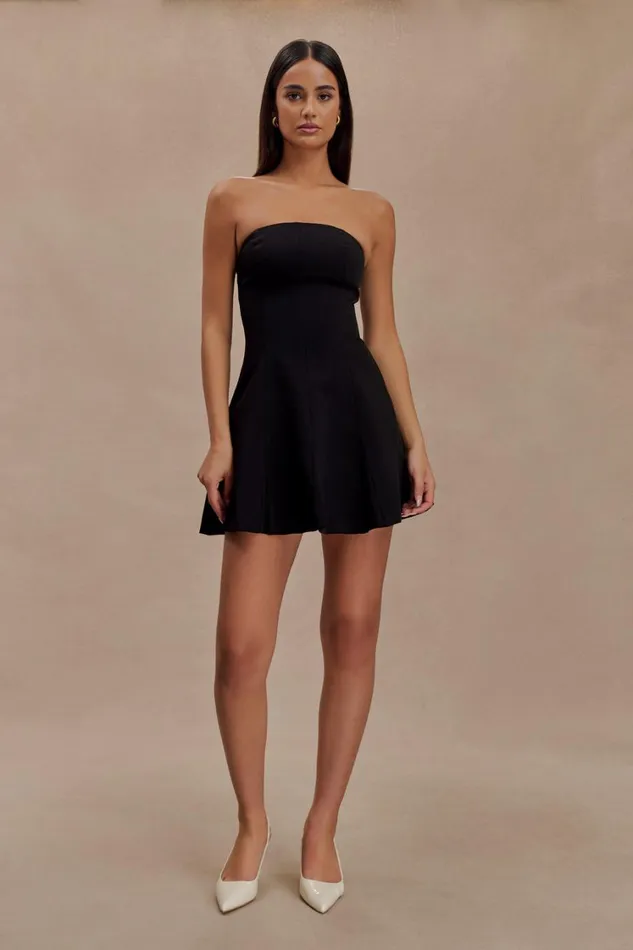 Women Meshki Dresses Indiana Strapless Suiting Mini Dress 8211 Black