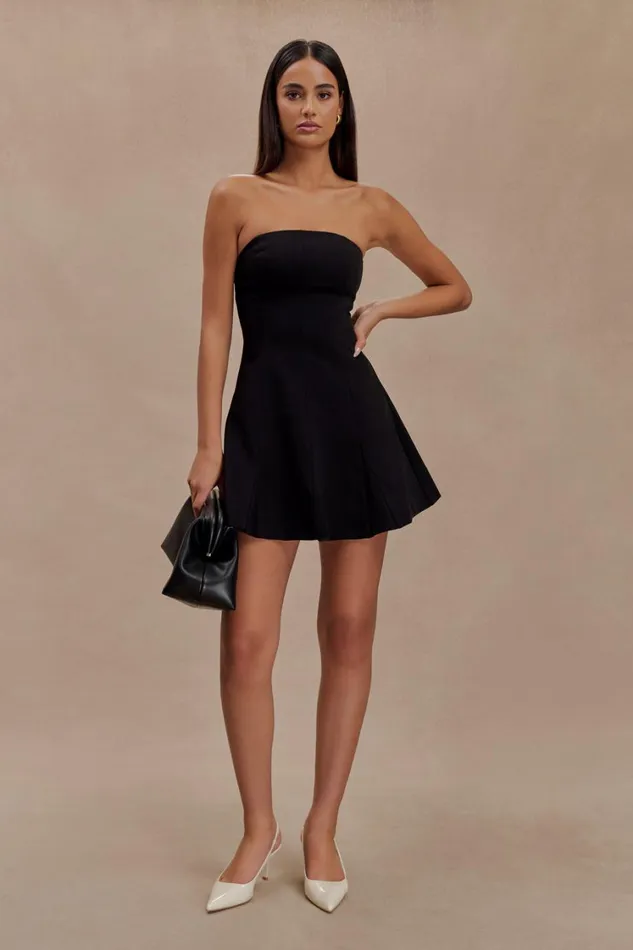 Women Meshki Dresses Indiana Strapless Suiting Mini Dress 8211 Black