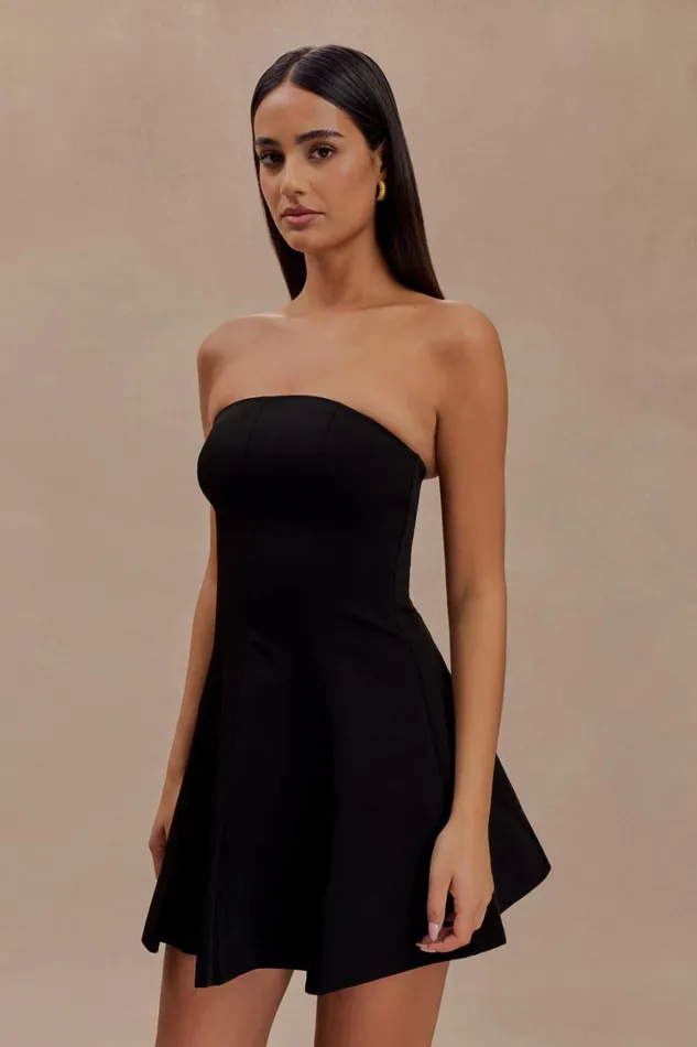 Women Meshki Dresses Indiana Strapless Suiting Mini Dress 8211 Black