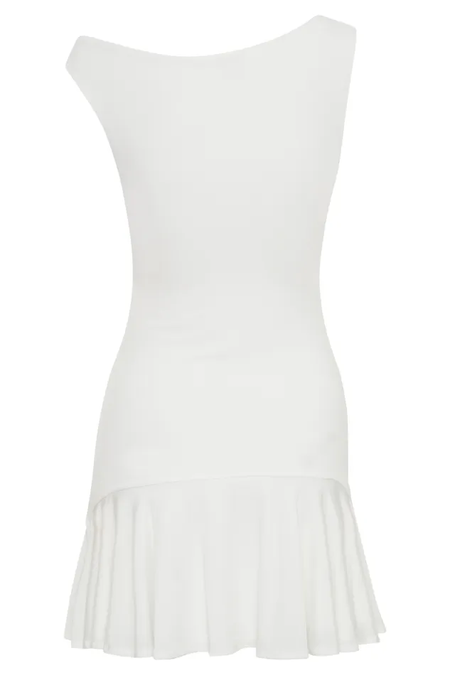 Women Meshki Dresses Irving Off Shoulder Slinky Mini Dress 8211 Ivory