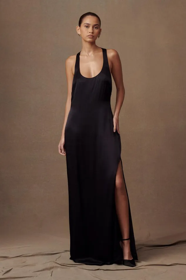Women Meshki Dresses Jacquelyn Racerback Maxi Dress 8211 Black