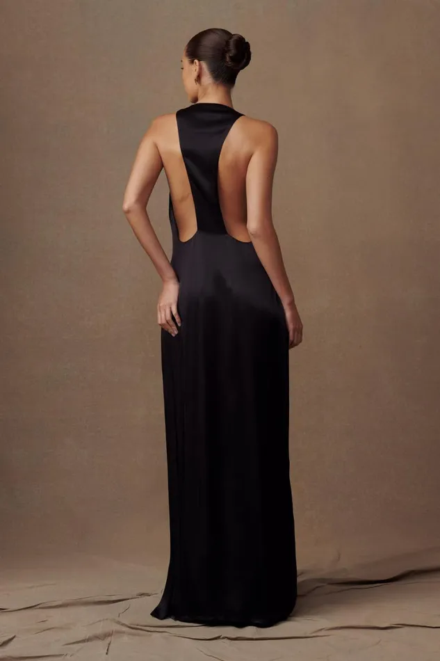 Women Meshki Dresses Jacquelyn Racerback Maxi Dress 8211 Black