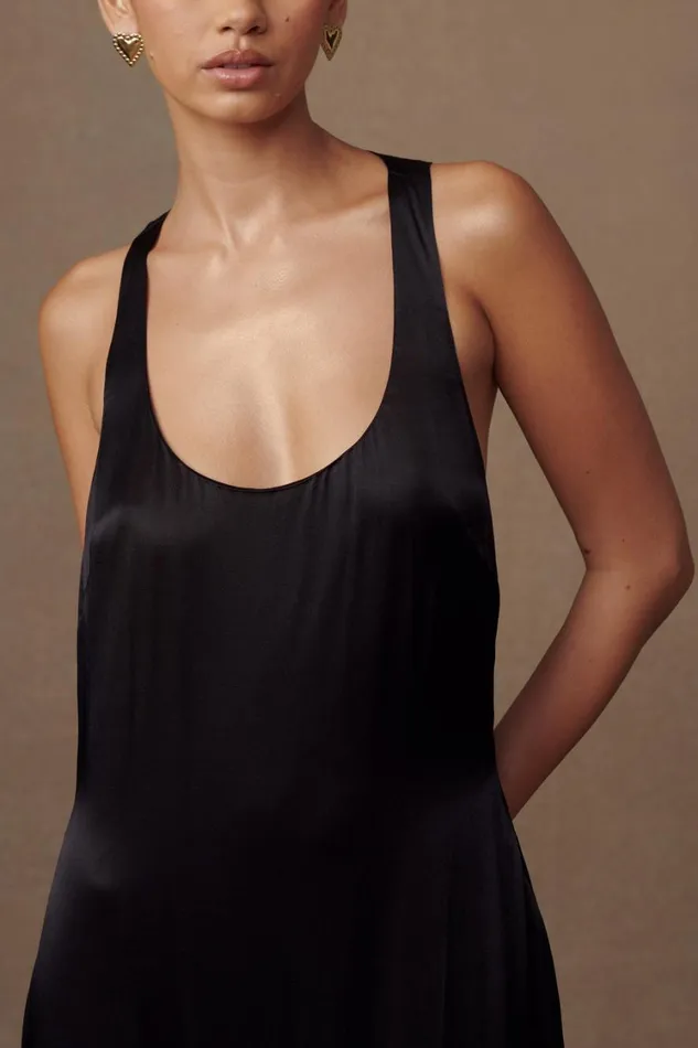 Women Meshki Dresses Jacquelyn Racerback Maxi Dress 8211 Black