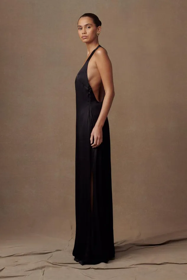 Women Meshki Dresses Jacquelyn Racerback Maxi Dress 8211 Black