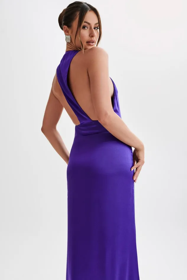 Women Meshki Dresses Jacquelyn Racerback Maxi Dress 8211 Deep Purple