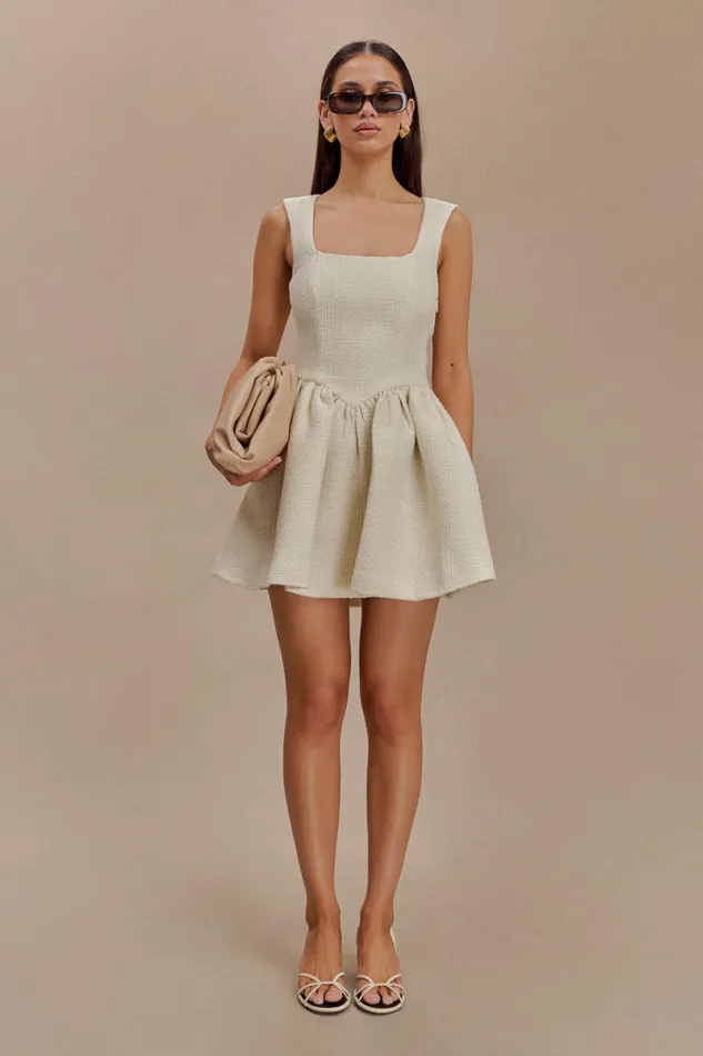 Women Meshki Dresses Jennifer Boucle Mini Dress 8211 Ivory