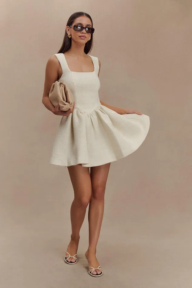 Women Meshki Dresses Jennifer Boucle Mini Dress 8211 Ivory