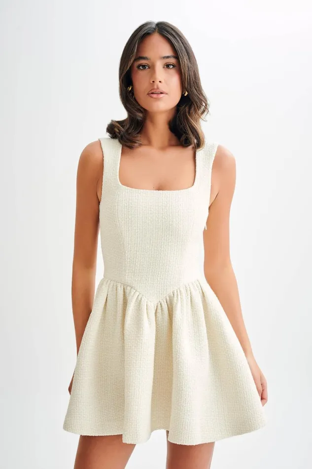 Women Meshki Dresses Jennifer Boucle Mini Dress 8211 Ivory