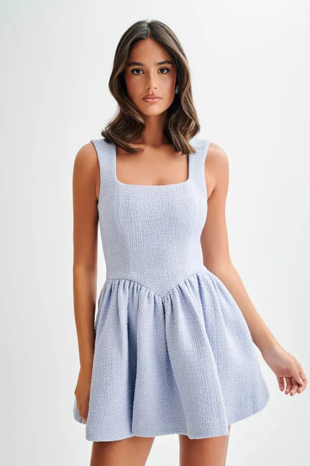 Women Meshki Dresses Jennifer Boucle Mini Dress 8211 Sky Blue