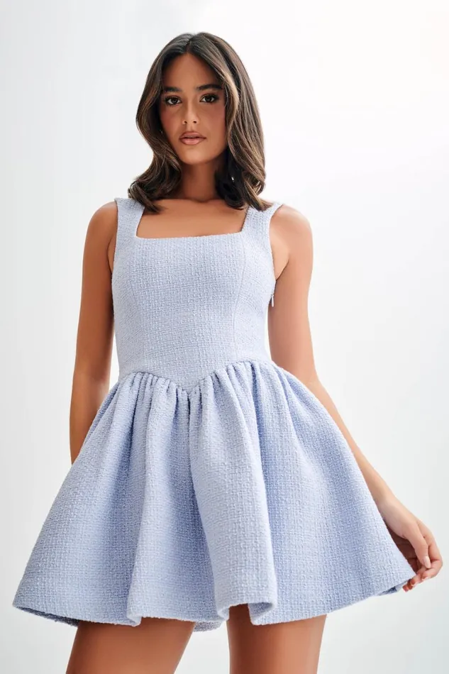 Women Meshki Dresses Jennifer Boucle Mini Dress 8211 Sky Blue