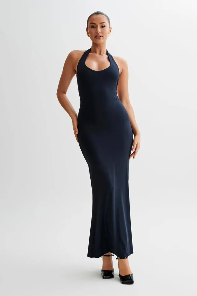 Women Meshki Dresses Jessica Modal Halter Maxi Dress 8211 Black