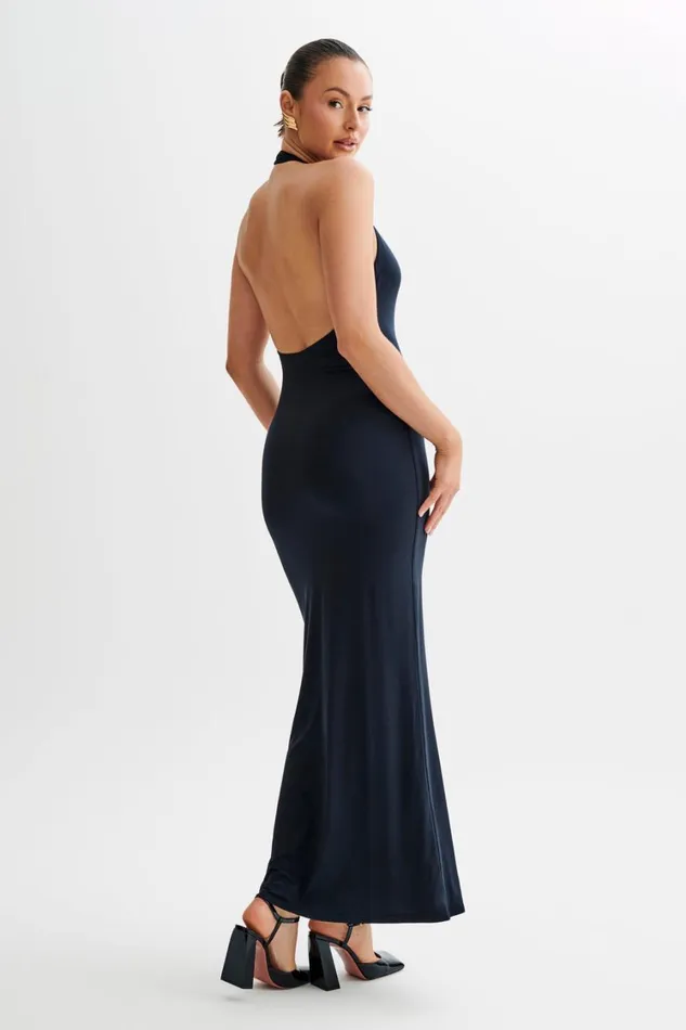 Women Meshki Dresses Jessica Modal Halter Maxi Dress 8211 Black