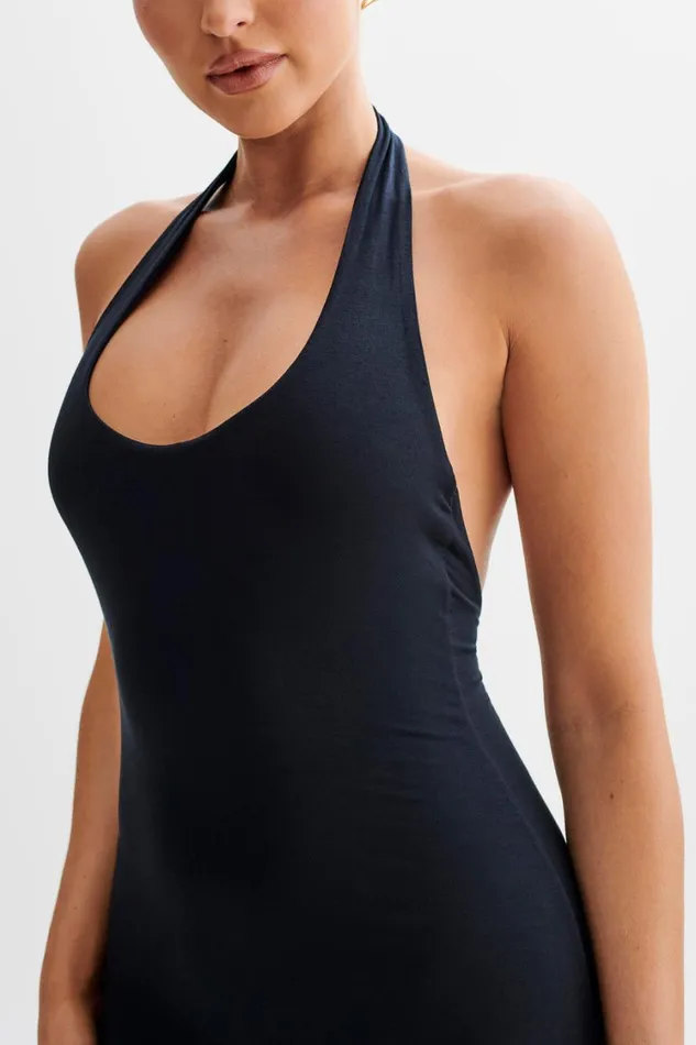 Women Meshki Dresses Jessica Modal Halter Maxi Dress 8211 Black