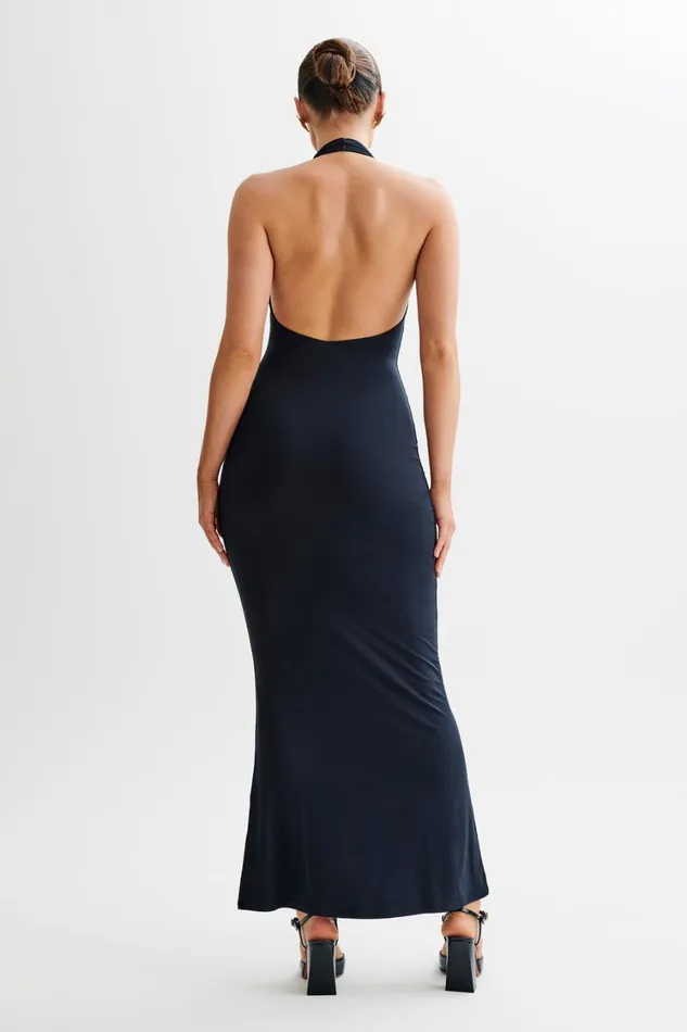 Women Meshki Dresses Jessica Modal Halter Maxi Dress 8211 Black