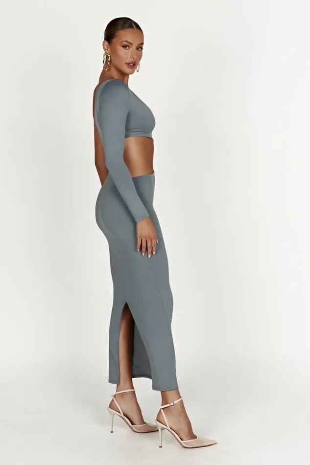 Women Meshki Dresses Joyce Recycled Nylon Cut Out Maxi Dress 8211 Light Charcoal Women Meshki Dresses Joyce Recycled Nylon Cut Out Maxi Dress 8211 Light Charcoal