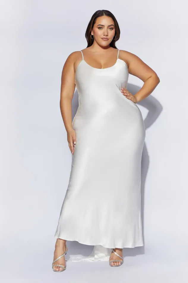 Women Meshki Dresses Kailey Low Back Maxi Dress With Detachable Bow Train 8211 White Women Meshki Dresses Kailey Low Back Maxi Dress With Detachable Bow Train 8211 White