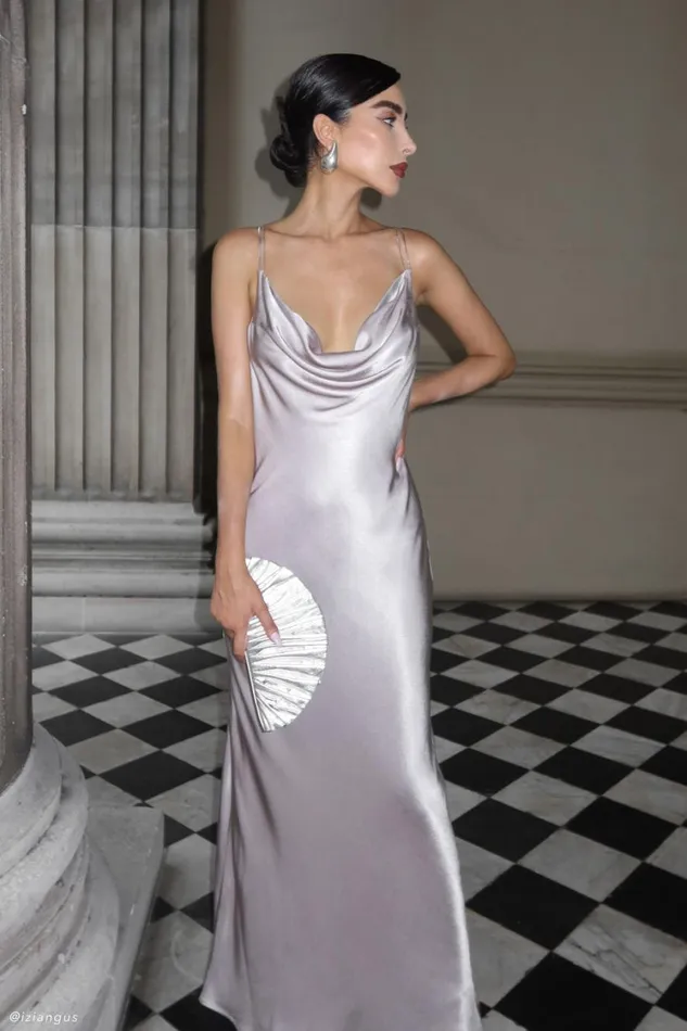 Women Meshki Dresses Kalani Chain Maxi Dress 8211 Silver