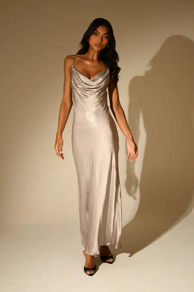 Women Meshki Dresses Kalani Chain Maxi Dress 8211 Silver