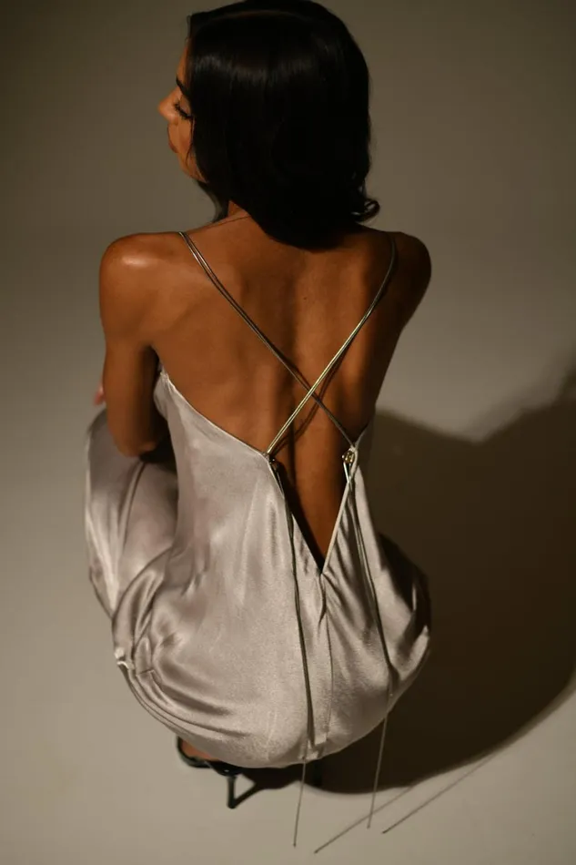 Women Meshki Dresses Kalani Chain Maxi Dress 8211 Silver