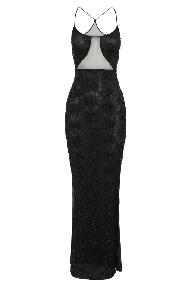 Women Meshki Dresses Kathy Rose Beaded Maxi Dress 8211 Black
