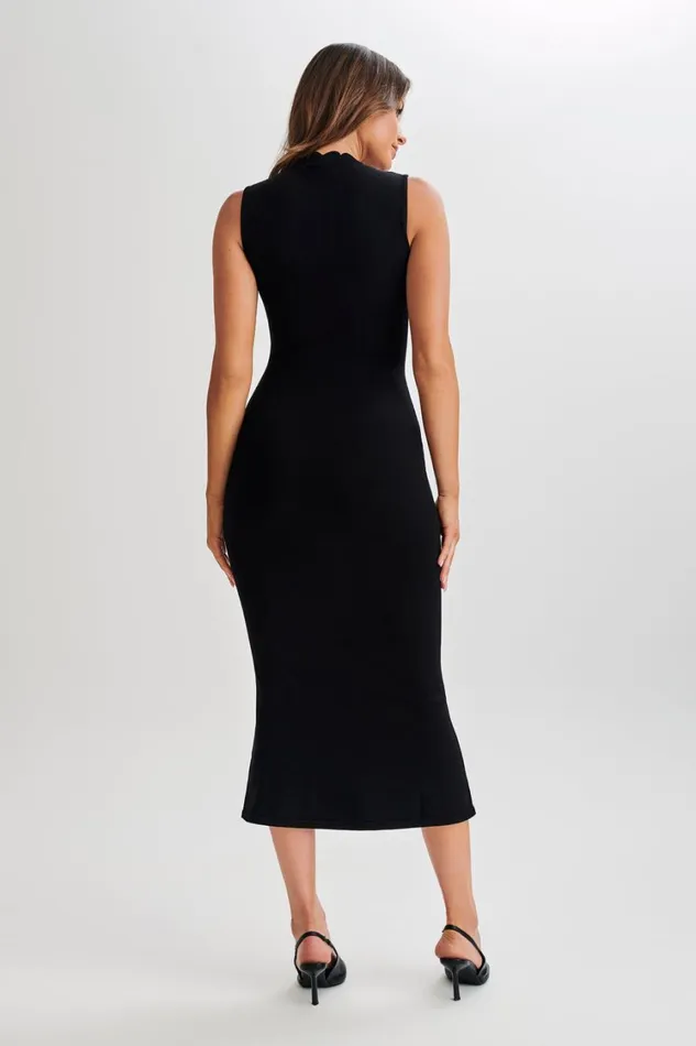 Women Meshki Dresses Korva Knit Midi Dress 8211 Black