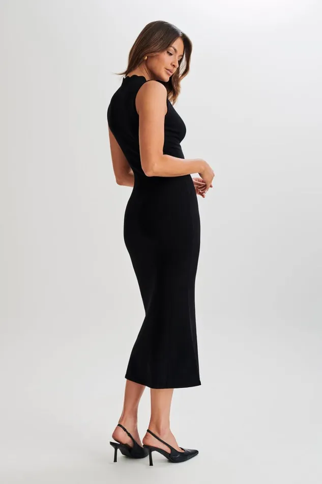Women Meshki Dresses Korva Knit Midi Dress 8211 Black