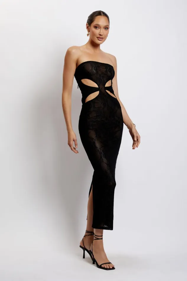 Women Meshki Dresses Krista Cut Out Bandeau Maxi Dress 8211 Black Women Meshki Dresses Krista Cut Out Bandeau Maxi Dress 8211 Black