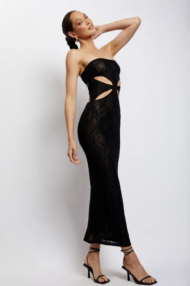 Women Meshki Dresses Krista Cut Out Bandeau Maxi Dress 8211 Black Women Meshki Dresses Krista Cut Out Bandeau Maxi Dress 8211 Black