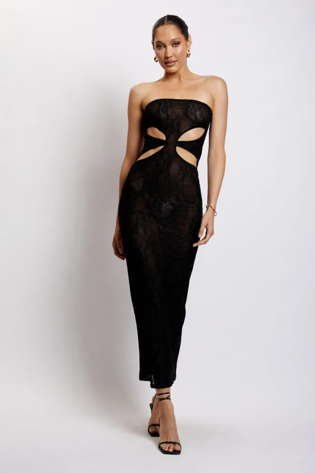 Women Meshki Dresses Krista Cut Out Bandeau Maxi Dress 8211 Black Women Meshki Dresses Krista Cut Out Bandeau Maxi Dress 8211 Black