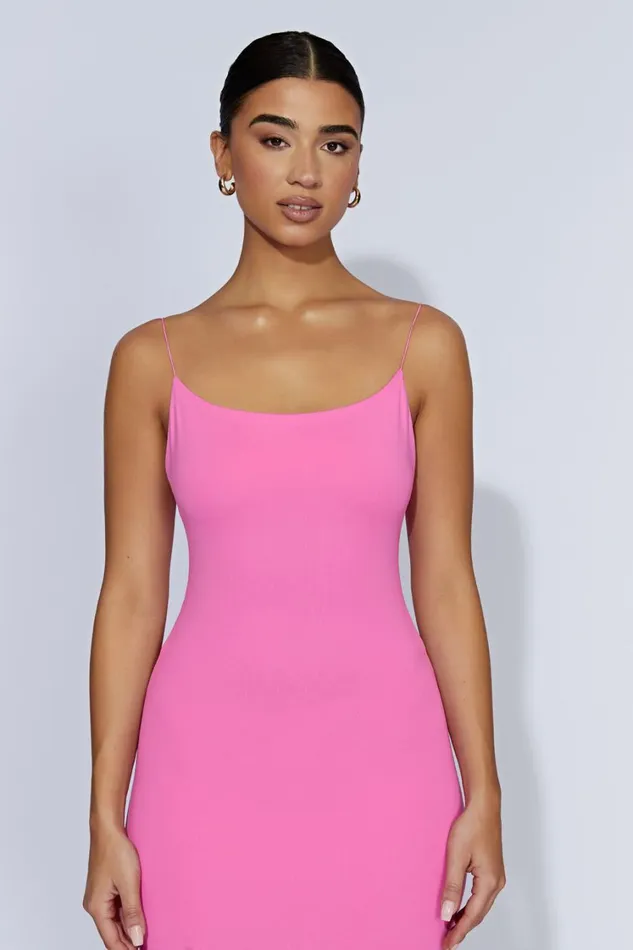 Women Meshki Dresses Lexia Scoop Low Neck Midi Dress 8211 Bubblegum Pink