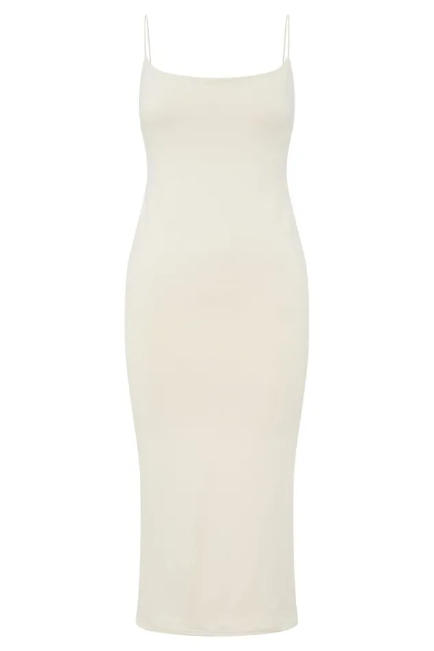 Women Meshki Dresses Lexia Scoop Low Neck Midi Dress 8211 Cream