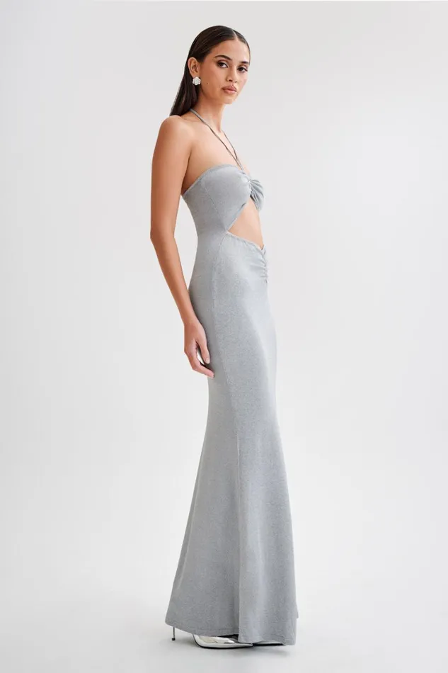 Women Meshki Dresses Lilith Reflective Knit Maxi Dress 8211 Silver