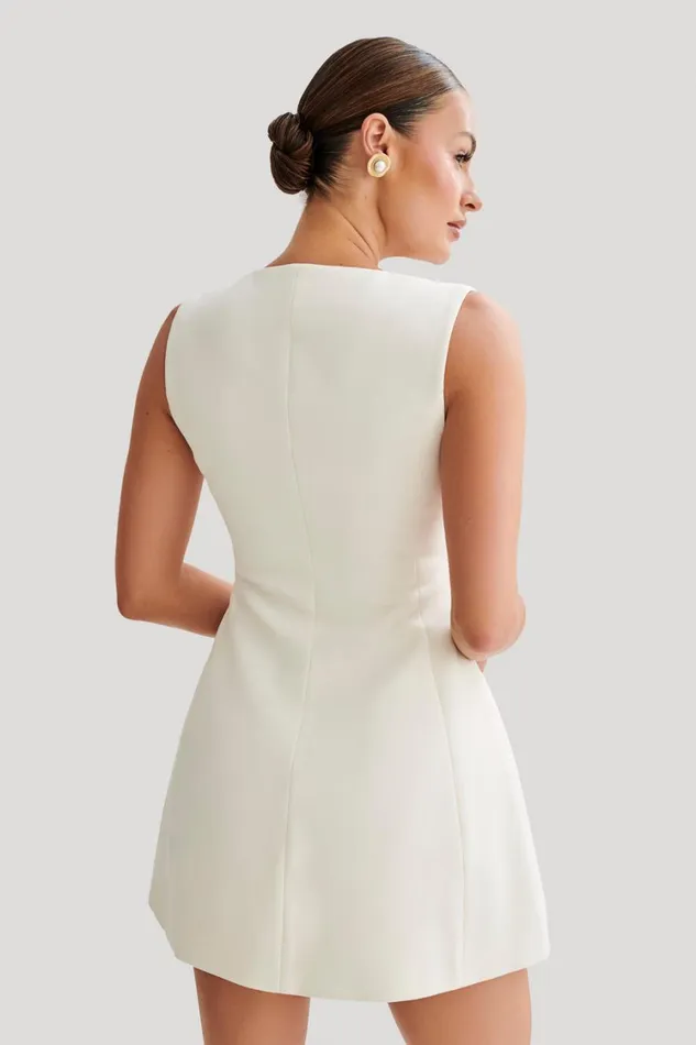 Women Meshki Dresses Lysandre Crepe Mini Dress 8211 Ivory