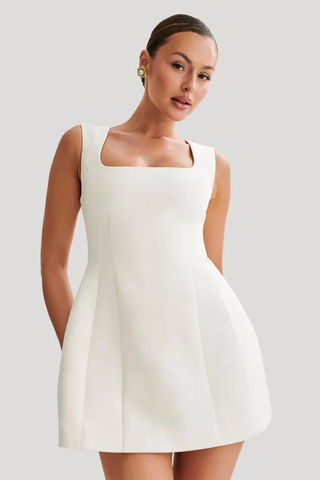 Women Meshki Dresses Lysandre Crepe Mini Dress 8211 Ivory