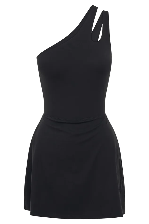 Women Meshki Dresses Maris One Shoulder Mini Dress 8211 Black