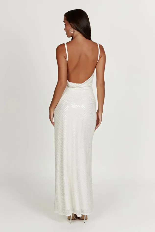 Women Meshki Dresses Marise Sequin Gown 8211 White