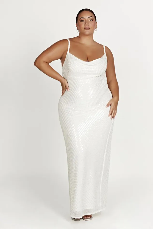 Women Meshki Dresses Marise Sequin Gown 8211 White