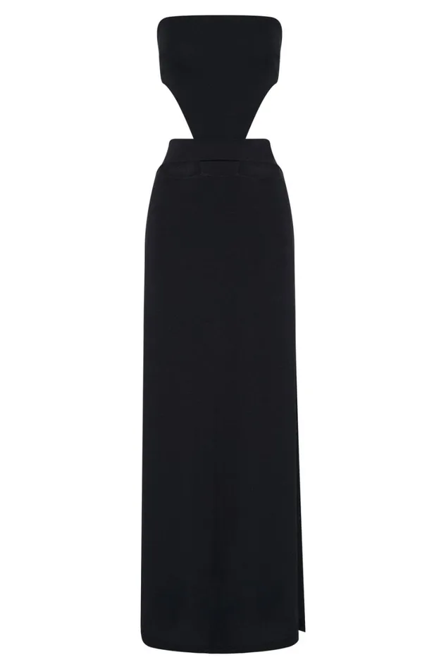 Women Meshki Dresses Marissa Strapless Maxi Dress With Waist Tie 8211 Black Women Meshki Dresses Marissa Strapless Maxi Dress With Waist Tie 8211 Black
