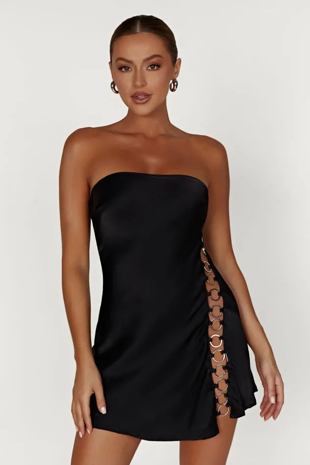 Women Meshki Dresses Maura Ring Mini Dress 8211 Black