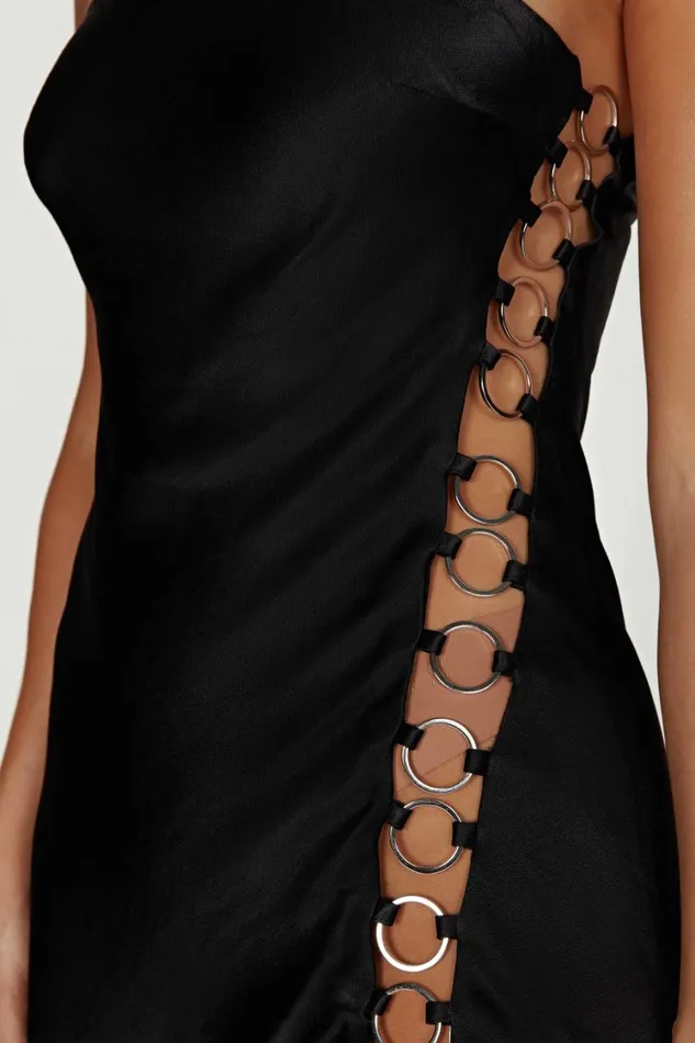 Women Meshki Dresses Maura Ring Mini Dress 8211 Black
