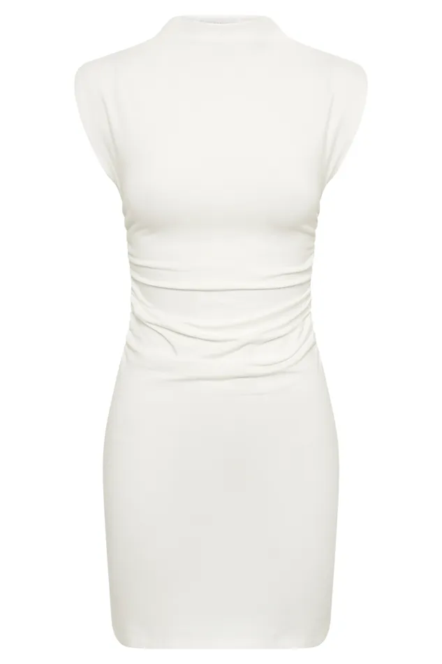 Women Meshki Dresses Melania High Neck Mini Dress 8211 White