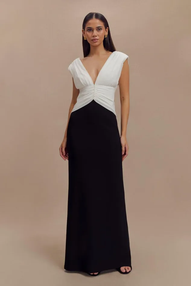 Women Meshki Dresses Monique Contrast Maxi Dress 8211 Black