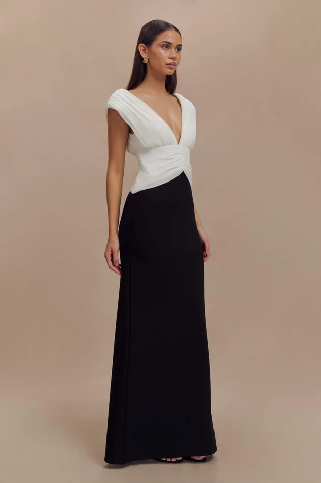 Women Meshki Dresses Monique Contrast Maxi Dress 8211 Black