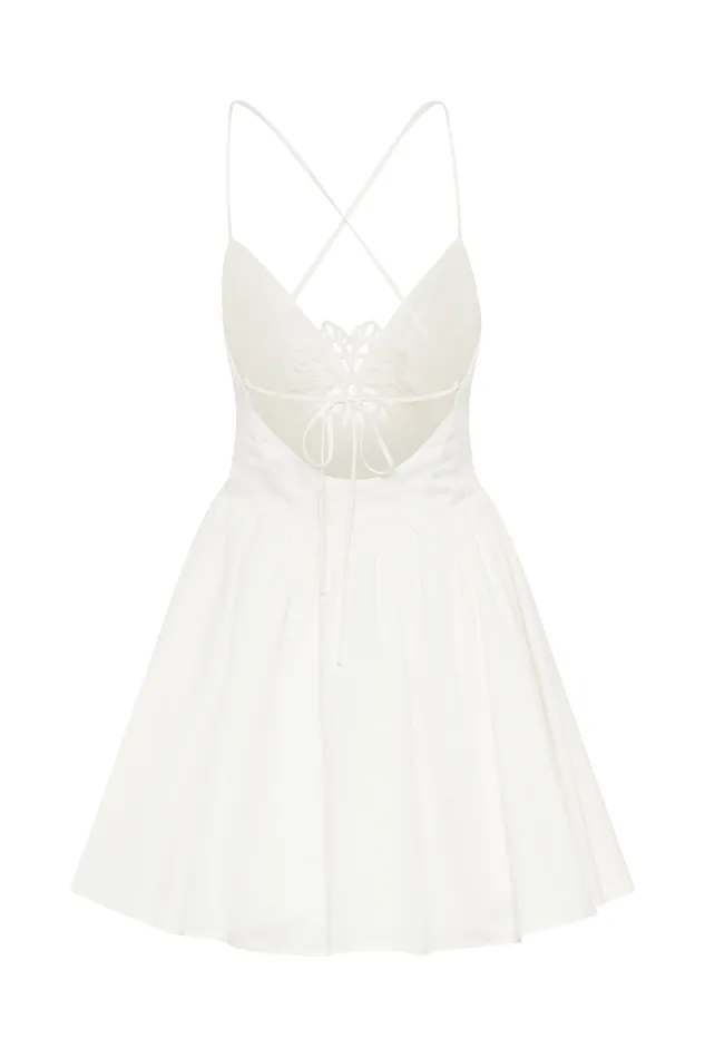 Women Meshki Dresses Muriel Cotton Mini Dress With Crochet 8211 White