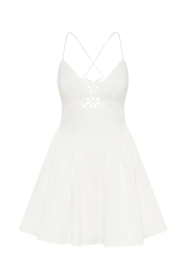 Women Meshki Dresses Muriel Cotton Mini Dress With Crochet 8211 White