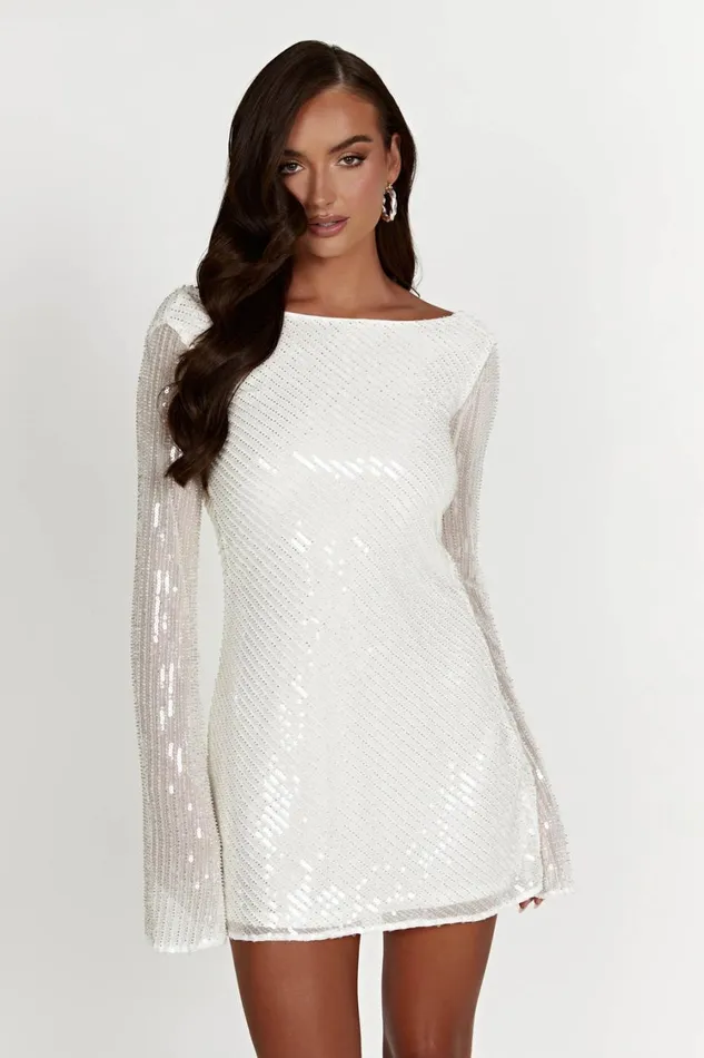 Women Meshki Dresses Nala Sequin Mini Dress 8211 White